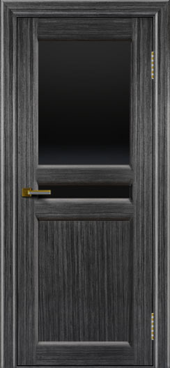 Дверь ЛайнДор Кристина 2 абрикос 22 верхнее черное стекло