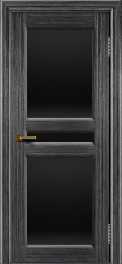 Дверь ЛайнДор Кристина 2 абрикос 22 полное черное стекло