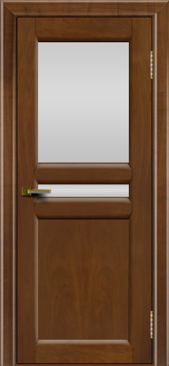 Дверь ЛайнДор Кристина 2 американский орех 23 верхнее белое стекло