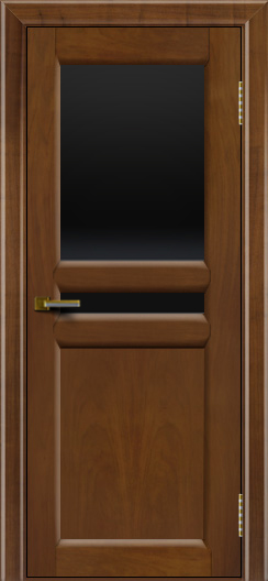Дверь ЛайнДор Кристина 2 американский орех 23 верхнее черное стекло