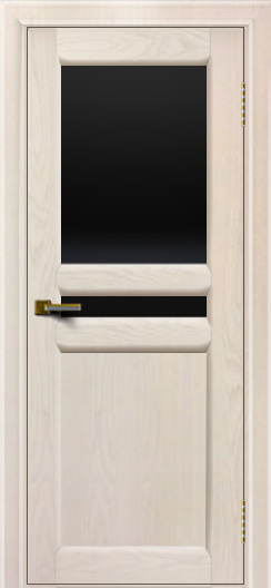 Дверь ЛайнДор Кристина 2 жемчуг Черное верхнее стекло