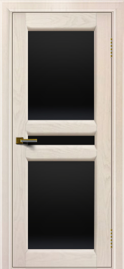Дверь ЛайнДор Кристина 2 жемчуг Черное полное стекло