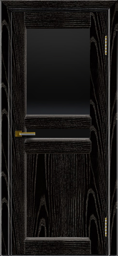 Дверь ЛайнДор Кристина 2 черная эмаль тон 26 верхнее черное стекло