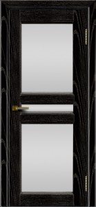 Дверь ЛайнДор Кристина 2 черная эмаль тон 26 полное белое стекло