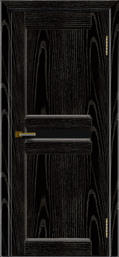 Дверь ЛайнДор Кристина 2 черная эмаль тон 26 черное малое стекло