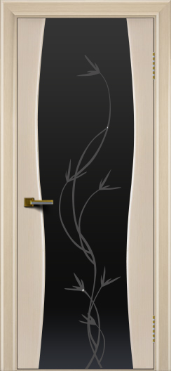Двери ЛайнДор Арабика беленый дуб тон 16 стекло Флора