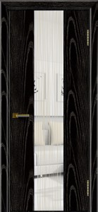 Двери ЛайнДор Камелия К 4 черная эмаль тон 26 стекло Водопад
