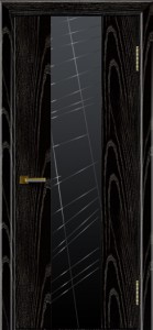 Двери ЛайнДор Камелия К 4 черная эмаль тон 26 стекло Графит