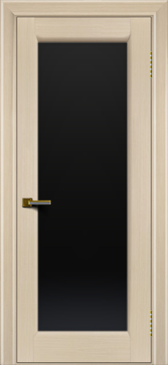 Двери ЛайнДор Мальта беленый дуб тон 16 стекло черное