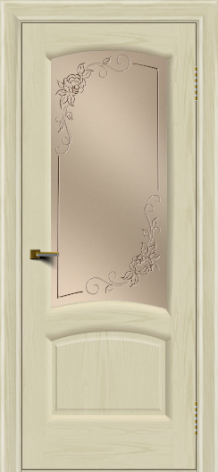 Двери ЛайнДор Анталия 2 тон 34 стекло 3Д Роза бронза