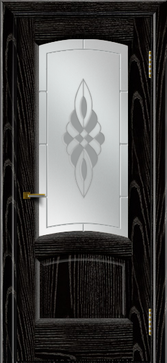 Двери ЛайнДор Анталия 2 эмаль черная тон 26 стекло Византия