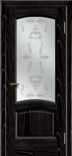 Двери ЛайнДор Анталия 2 эмаль черная тон 26 стекло Пальмира сатин