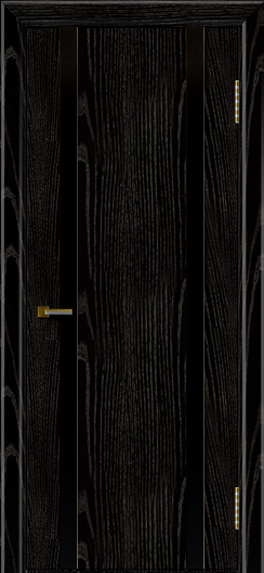 Двери ЛайнДор Камелия К2 черная эмаль тон 26 стекло Черное