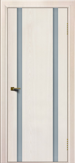 Двери ЛайнДор Камелия К2 ясень жемчуг тон 27 стекло Белое