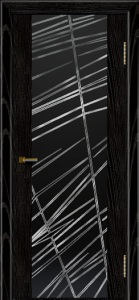 Двери ЛайнДор Камелия черная эмаль тон 26 стекло Графит